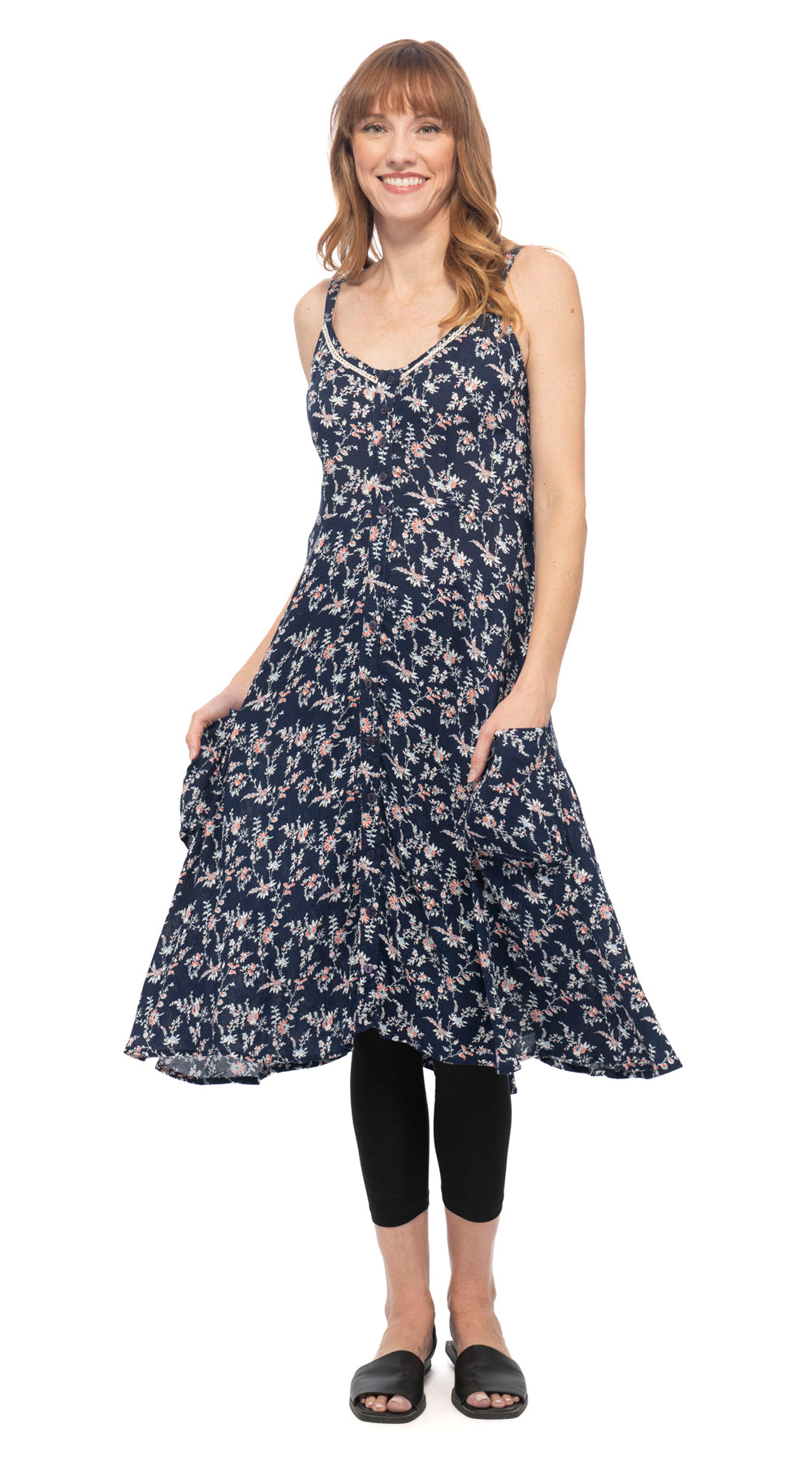 Malibu Dress - pretty navy - rayon crepe