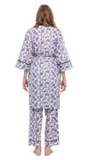 Organic Cotton Bathrobe - purple paisley