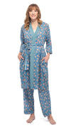 Organic Cotton Bathrobe - serene blue