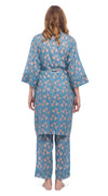 Organic Cotton Bathrobe - serene blue