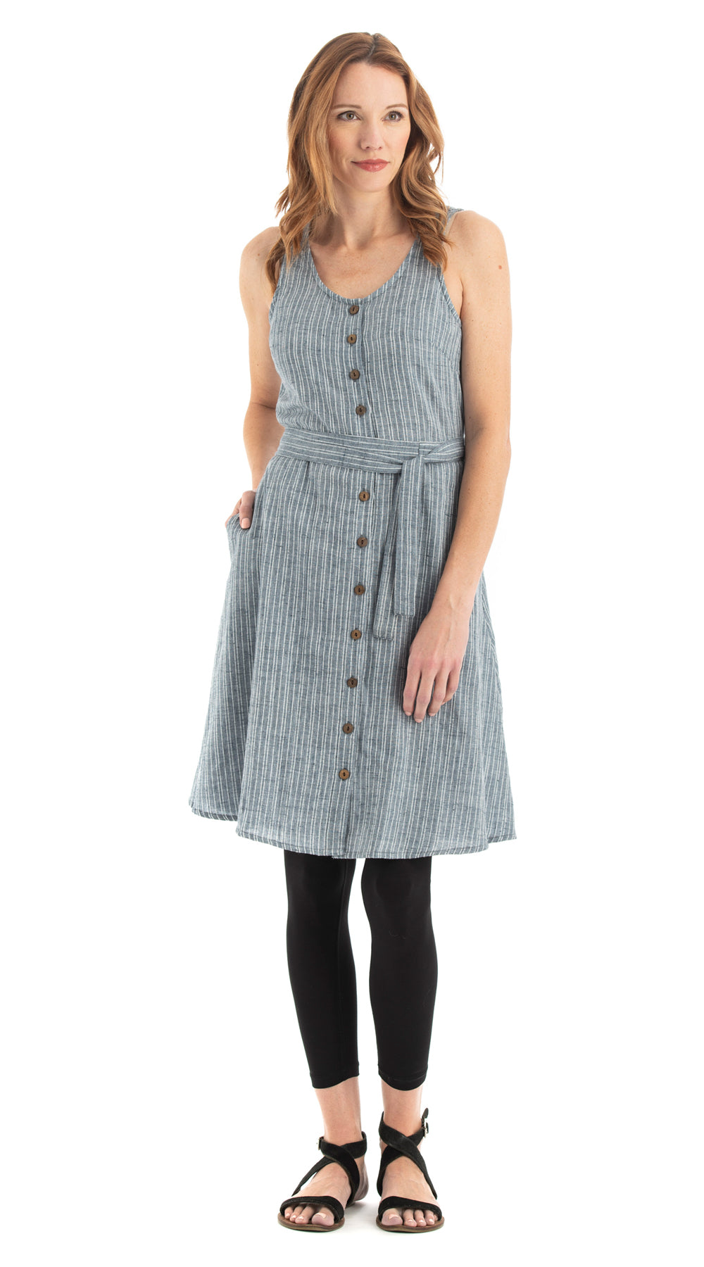 Soho Dress - stripe - cotton