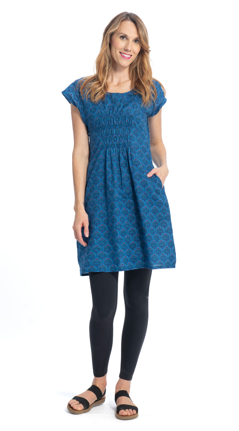 Olivia Dress - royal peacock - organic cotton