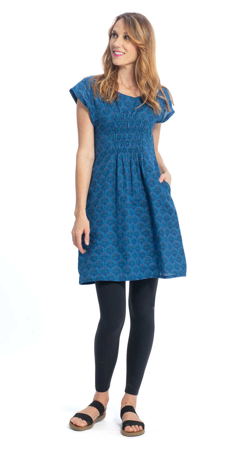 Olivia Dress - royal peacock - organic cotton