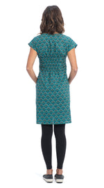 Olivia Dress - teal peacock - organic cotton