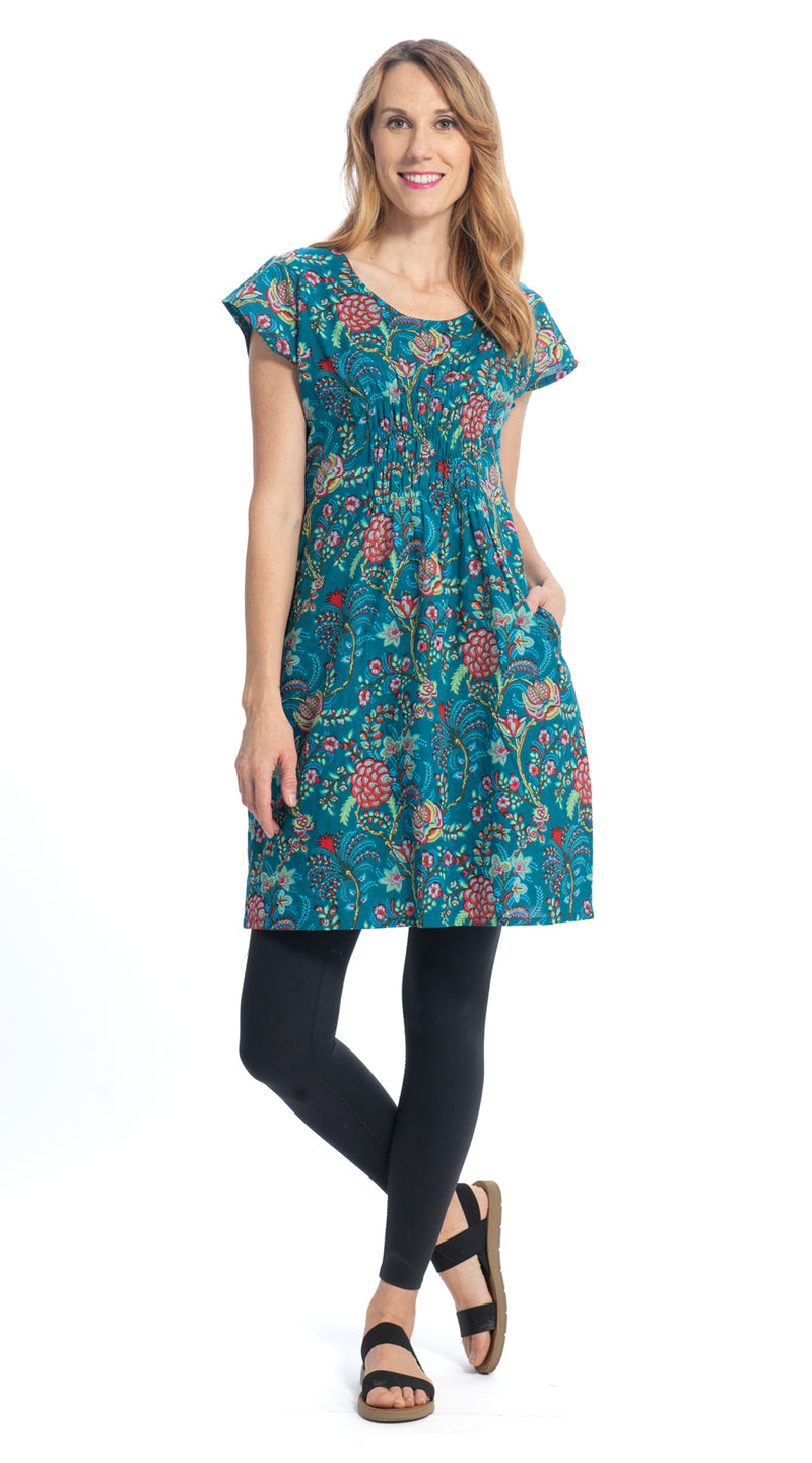 Olivia Dress - turquoise wonderful - organic cotton