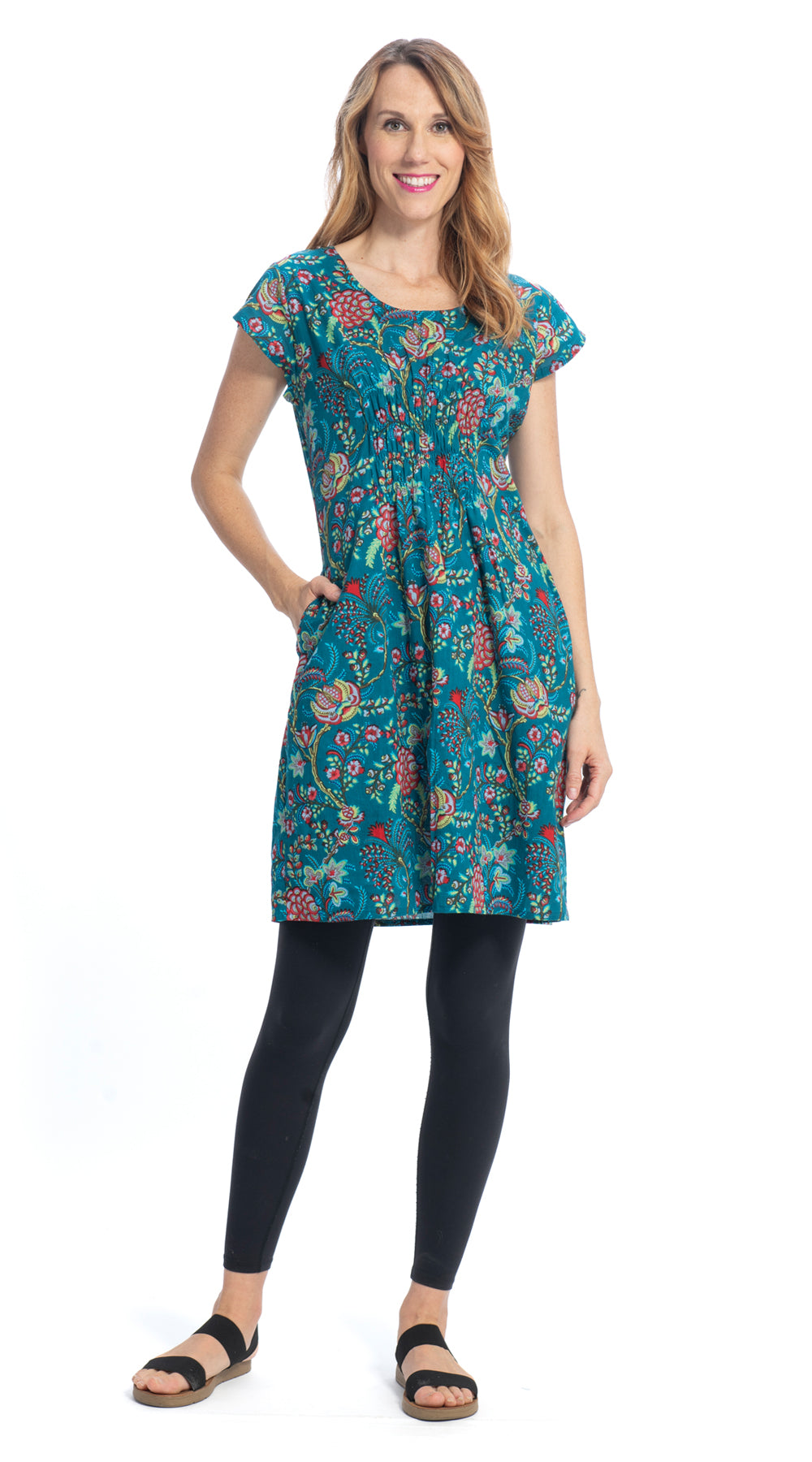 Olivia Dress - turquoise wonderful - organic cotton