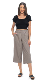 Newport Capris - mushroom - linen/cotton