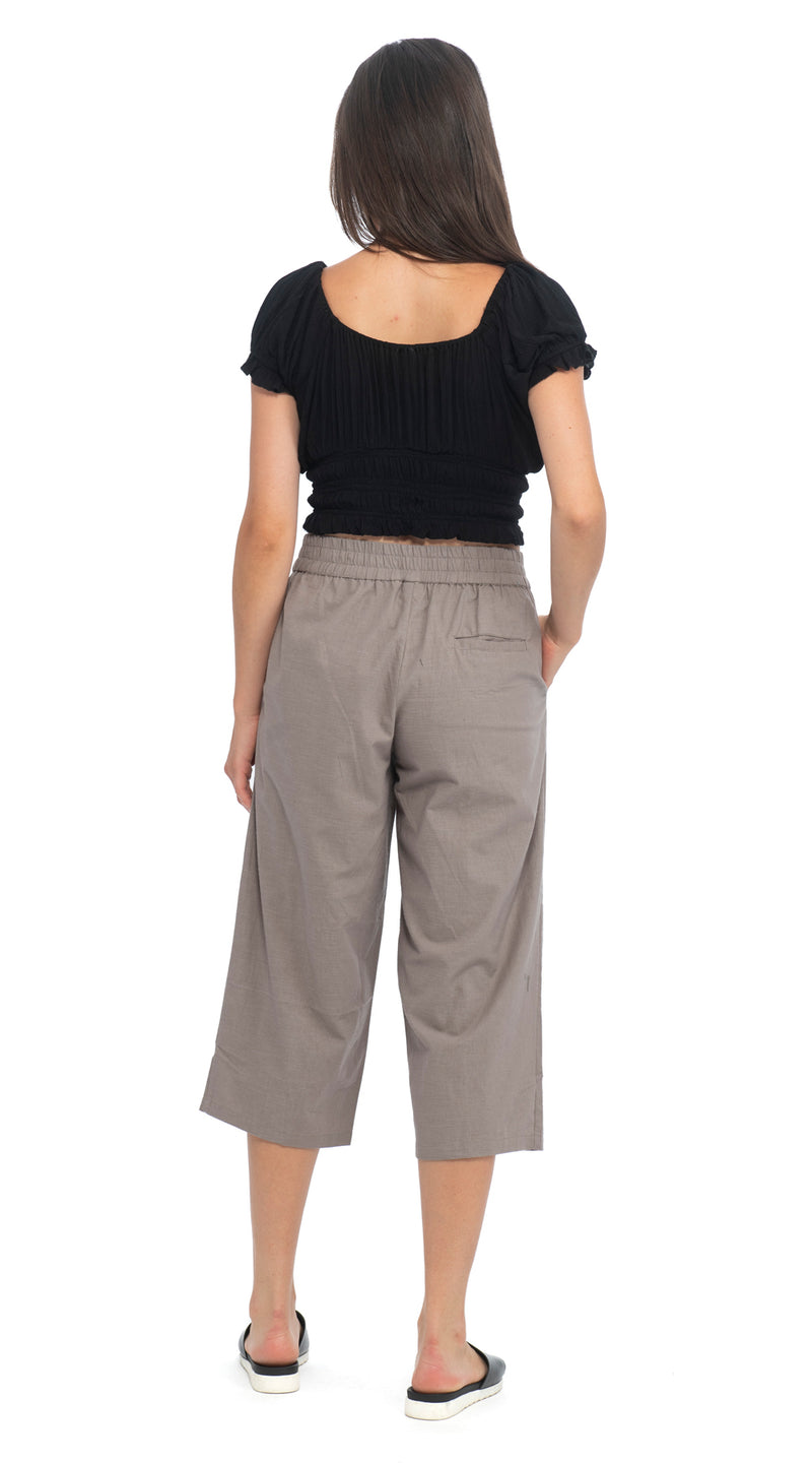 Newport Capris - mushroom - linen/cotton