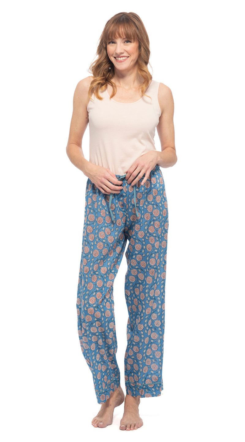 Organic Cotton Pajama Pants - serene blue