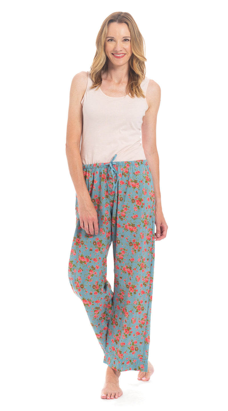 Organic Cotton Pajama Pants - vintage blue