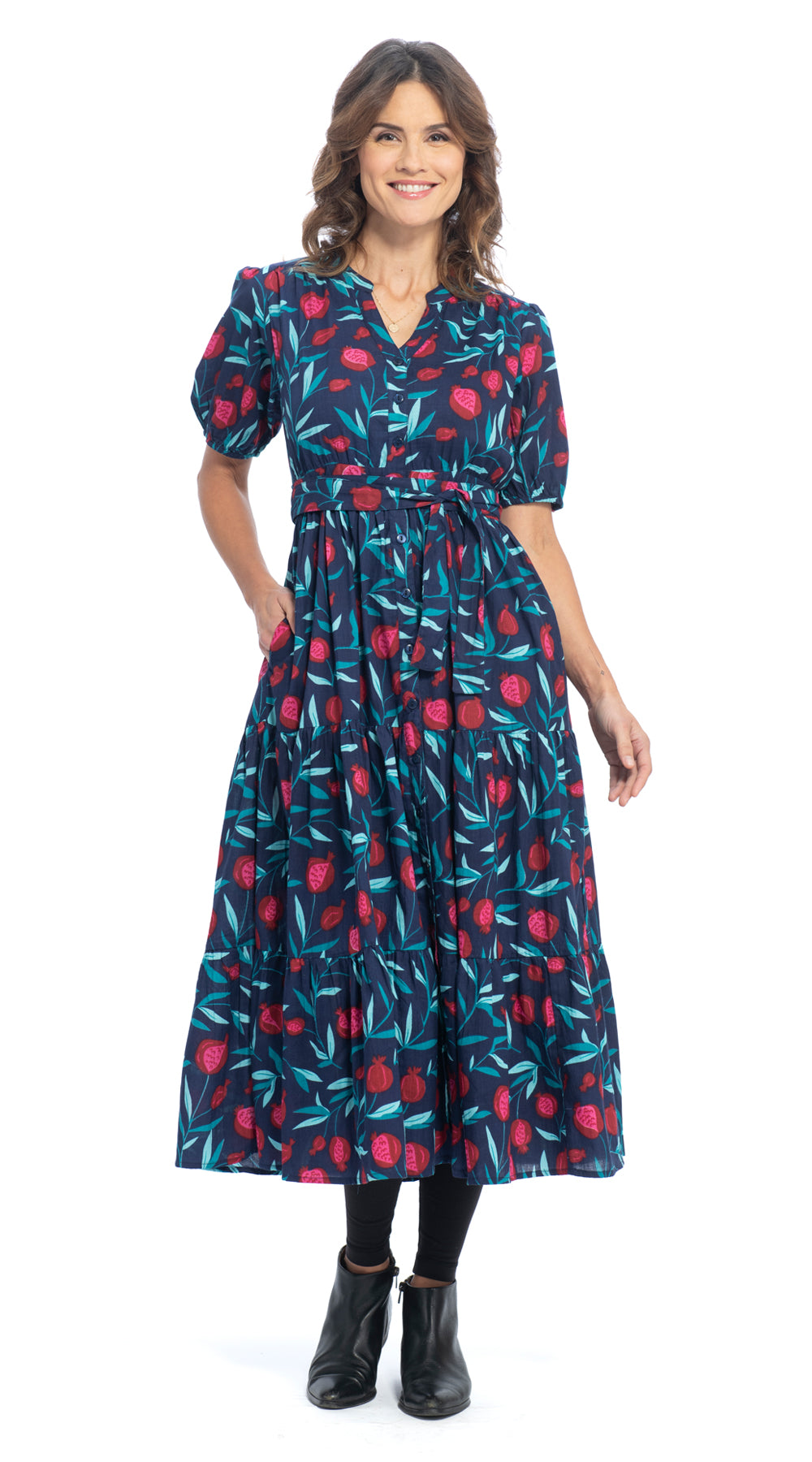 Anya Dress - pomegranate - organic cotton