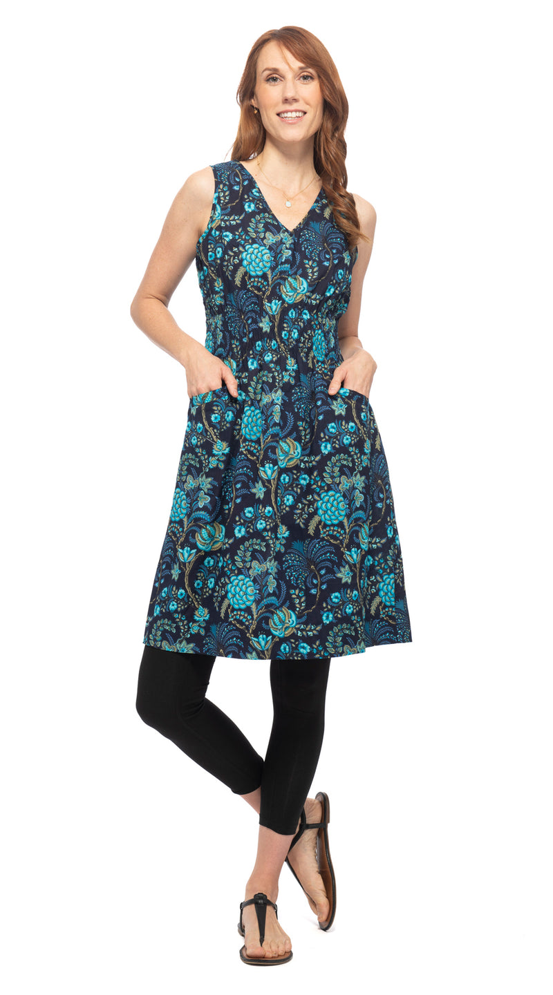 Frankie Dress - navy wonderful - organic cotton