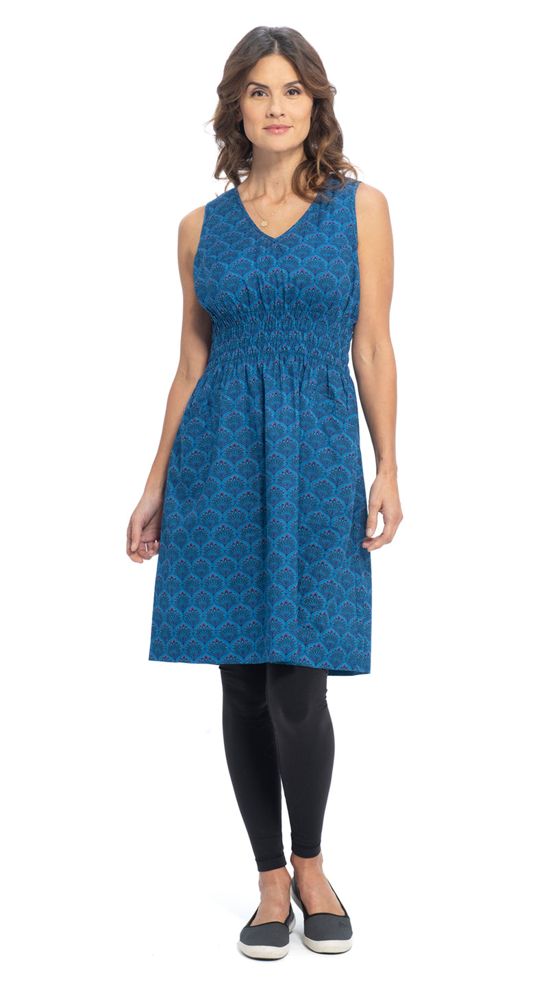 Frankie Dress - royal peacock - organic cotton
