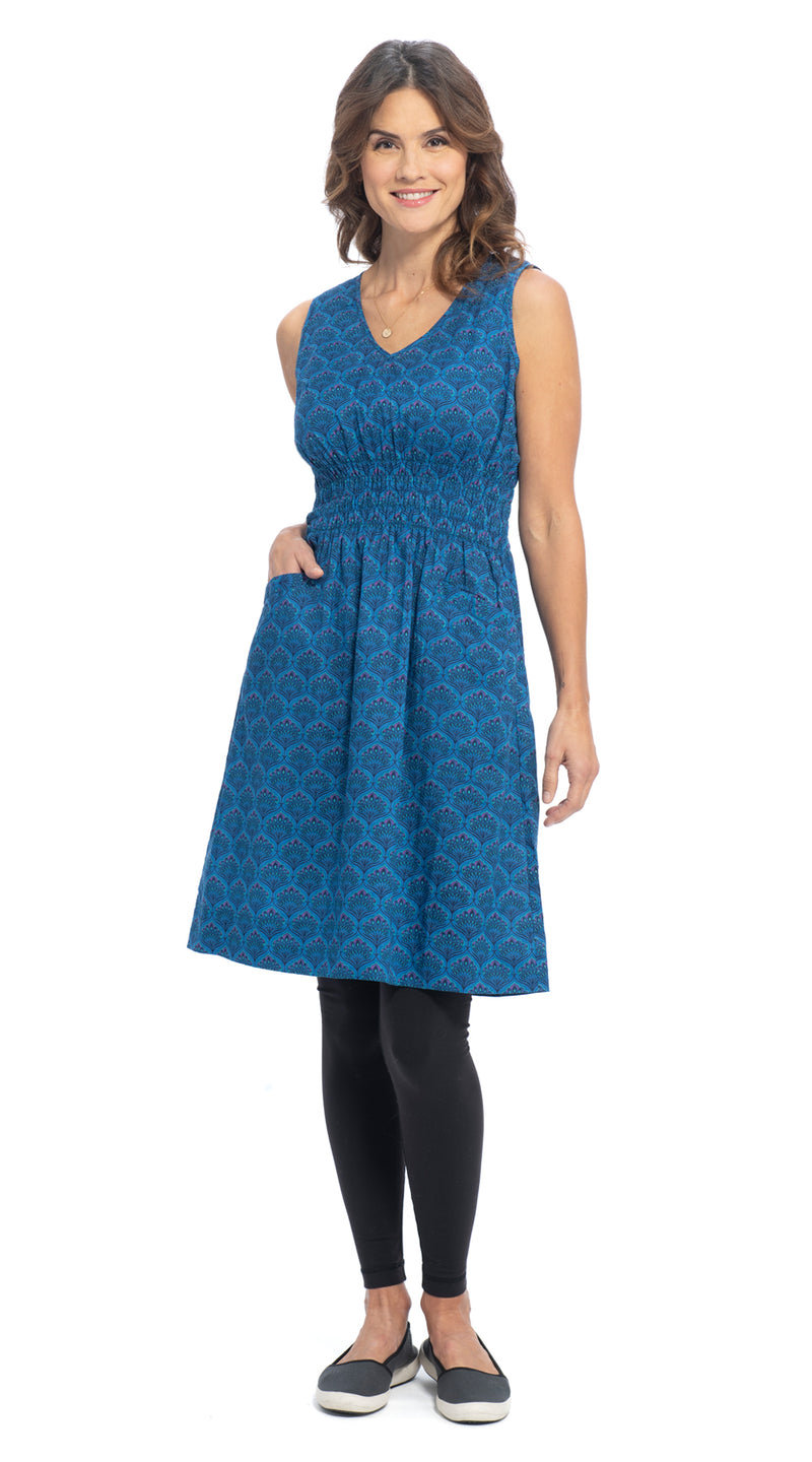 Frankie Dress - royal peacock - organic cotton