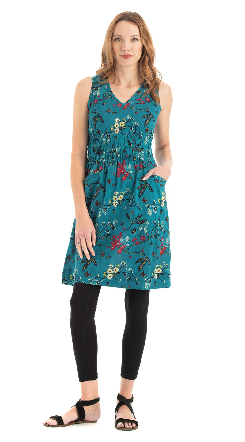 Frankie Dress - cotton - teal blue