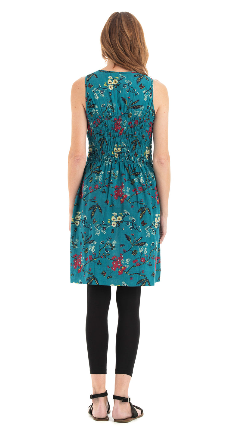 Frankie Dress - cotton - teal blue
