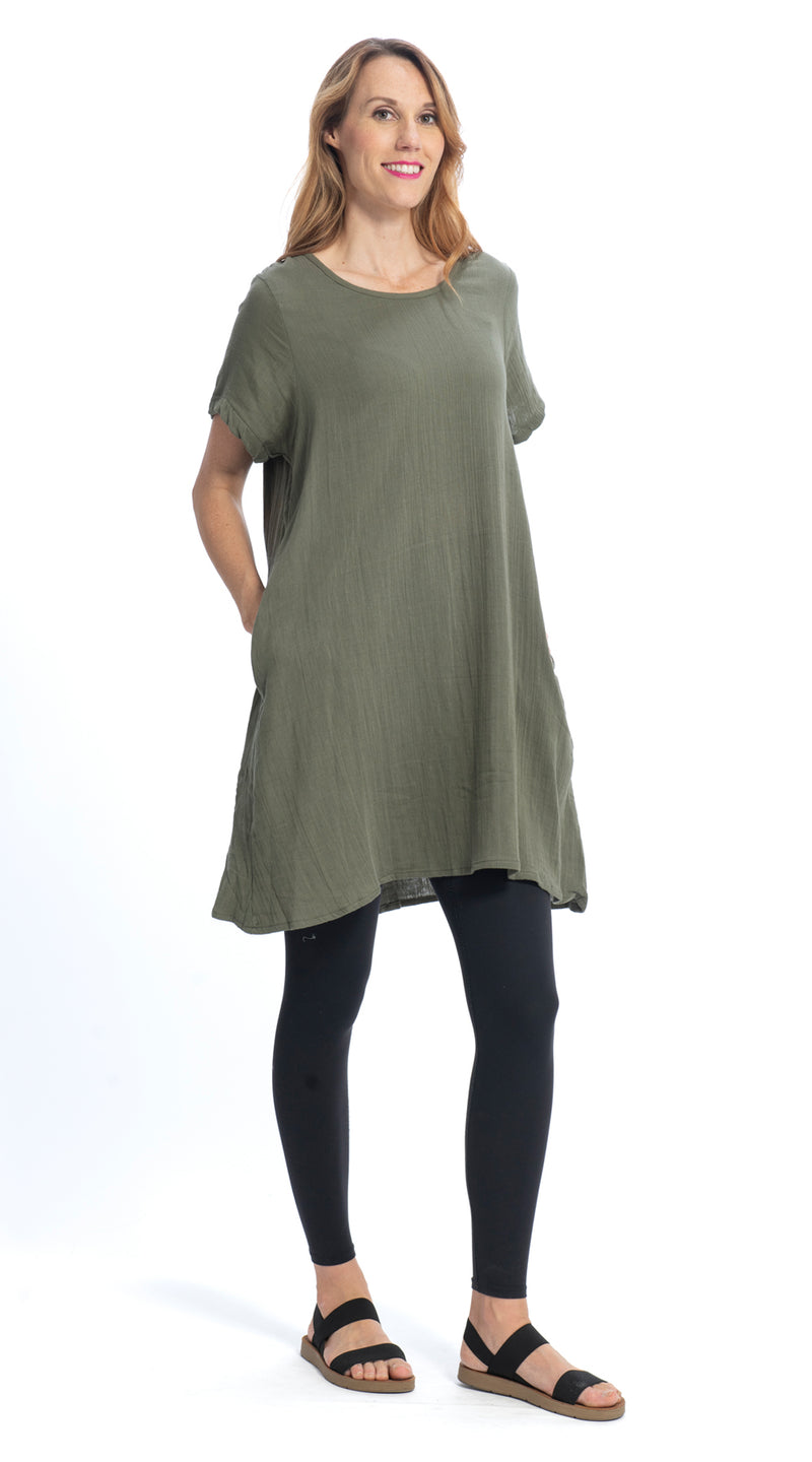 Cotton Gauze Lucia Tunic - khaki