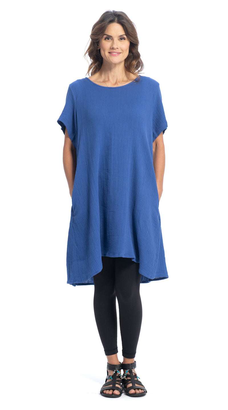 Cotton Gauze Lucia Tunic - royal blue