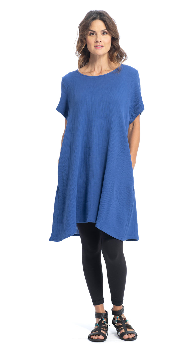 Cotton Gauze Lucia Tunic - royal blue