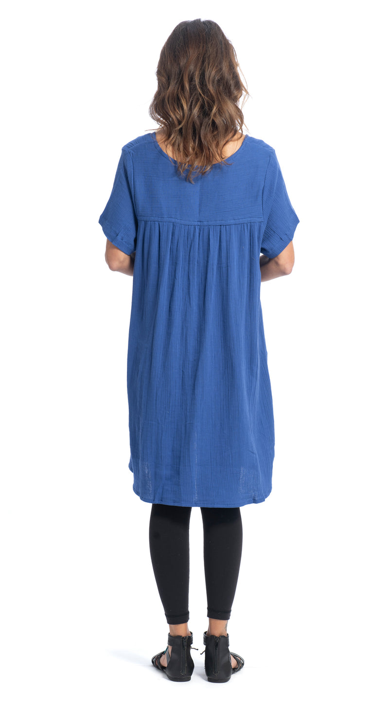 Cotton Gauze Lucia Tunic - royal blue