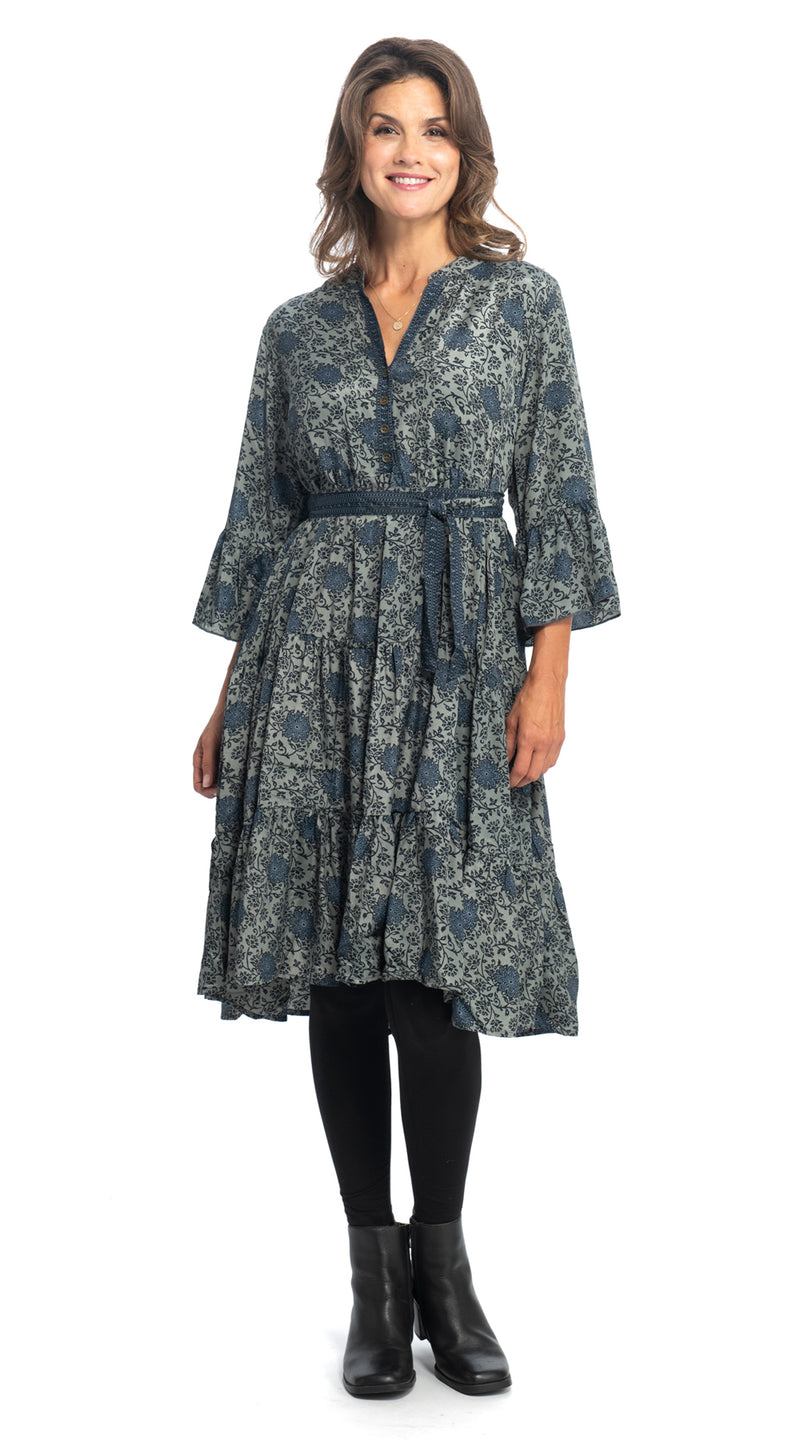Boho Dress - pewter - new sari