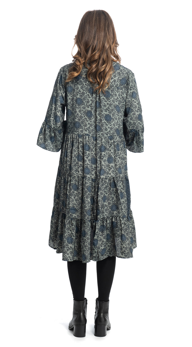 Boho Dress - pewter - new sari