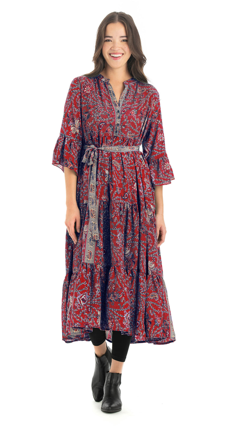 Boho Dress - red paisley