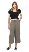 Courtenay Capris - khaki - rayon crepe