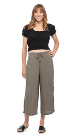 Courtenay Capris - khaki - rayon crepe