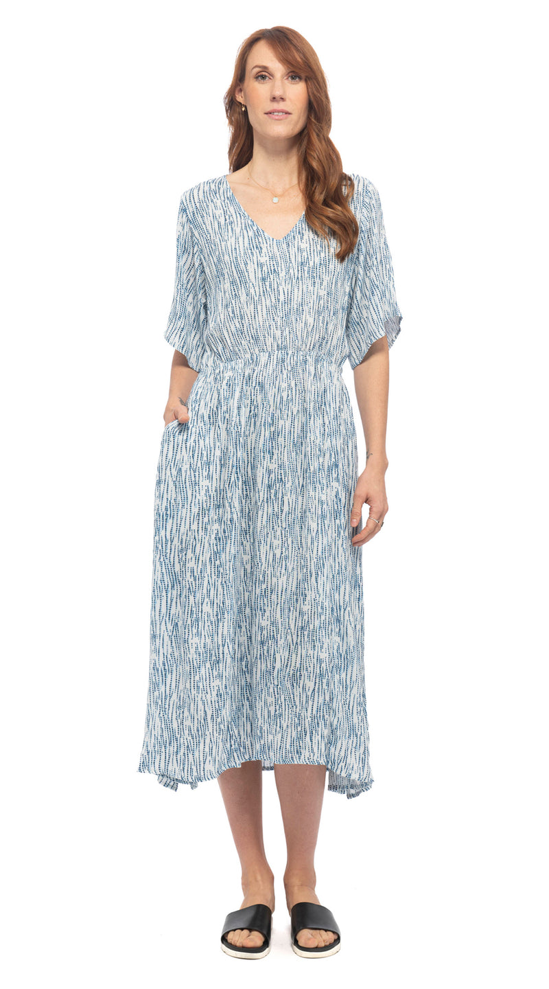 Dakini Dress - white batik - rayon crepe