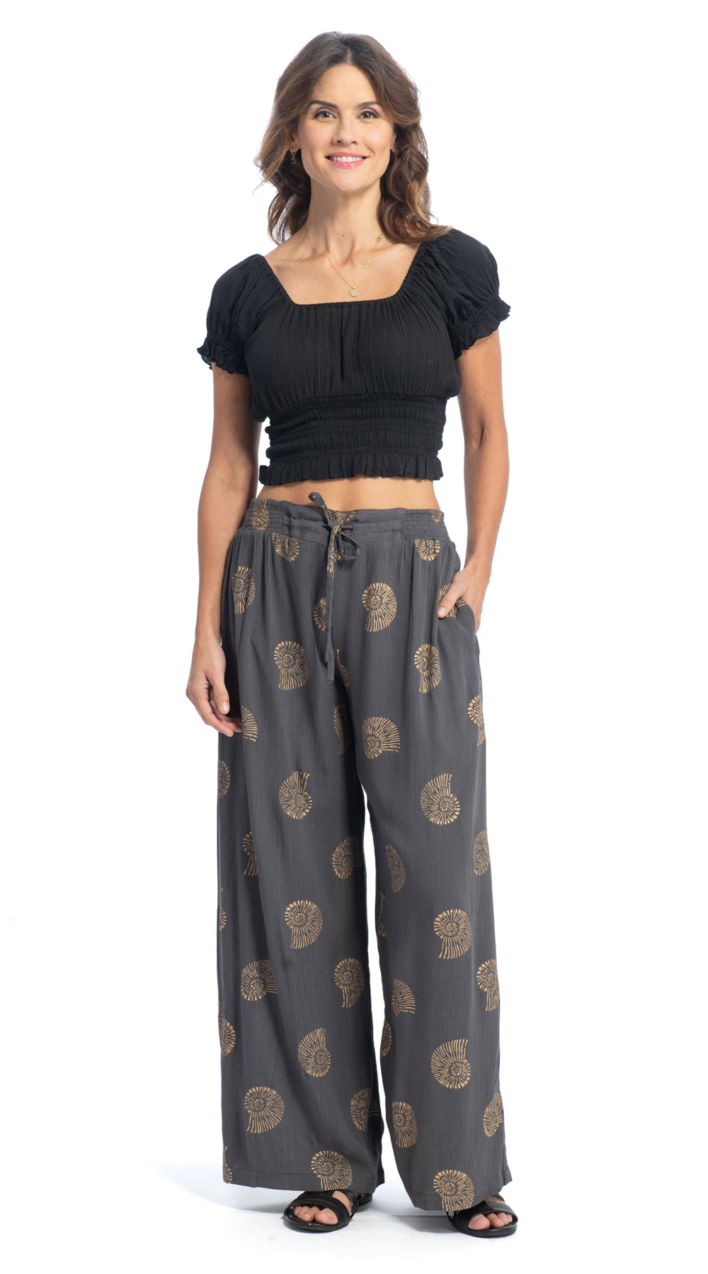 Roxy Pants - grey gold - rayon crepe