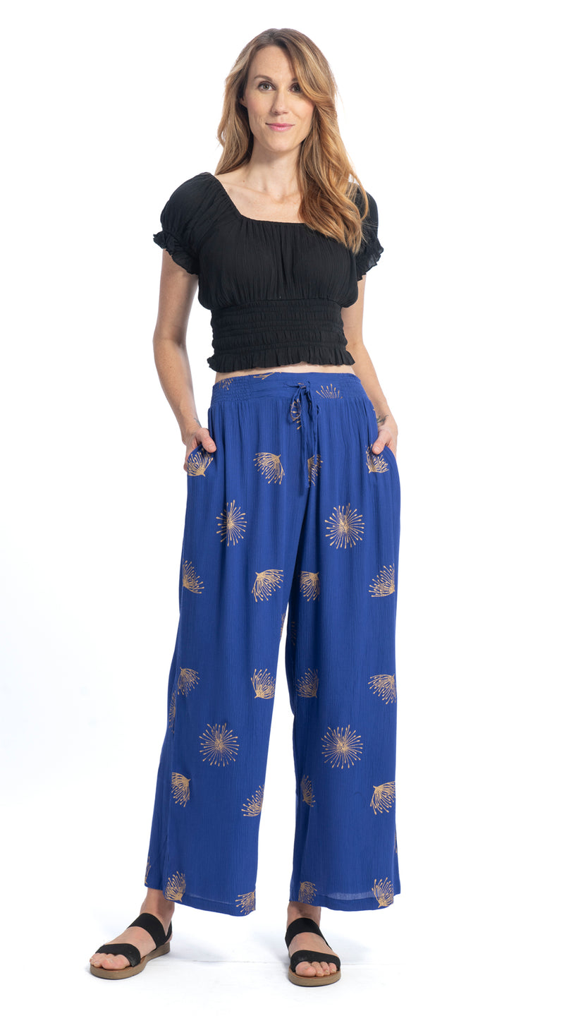 Roxy Pants - royal gold - rayon crepe