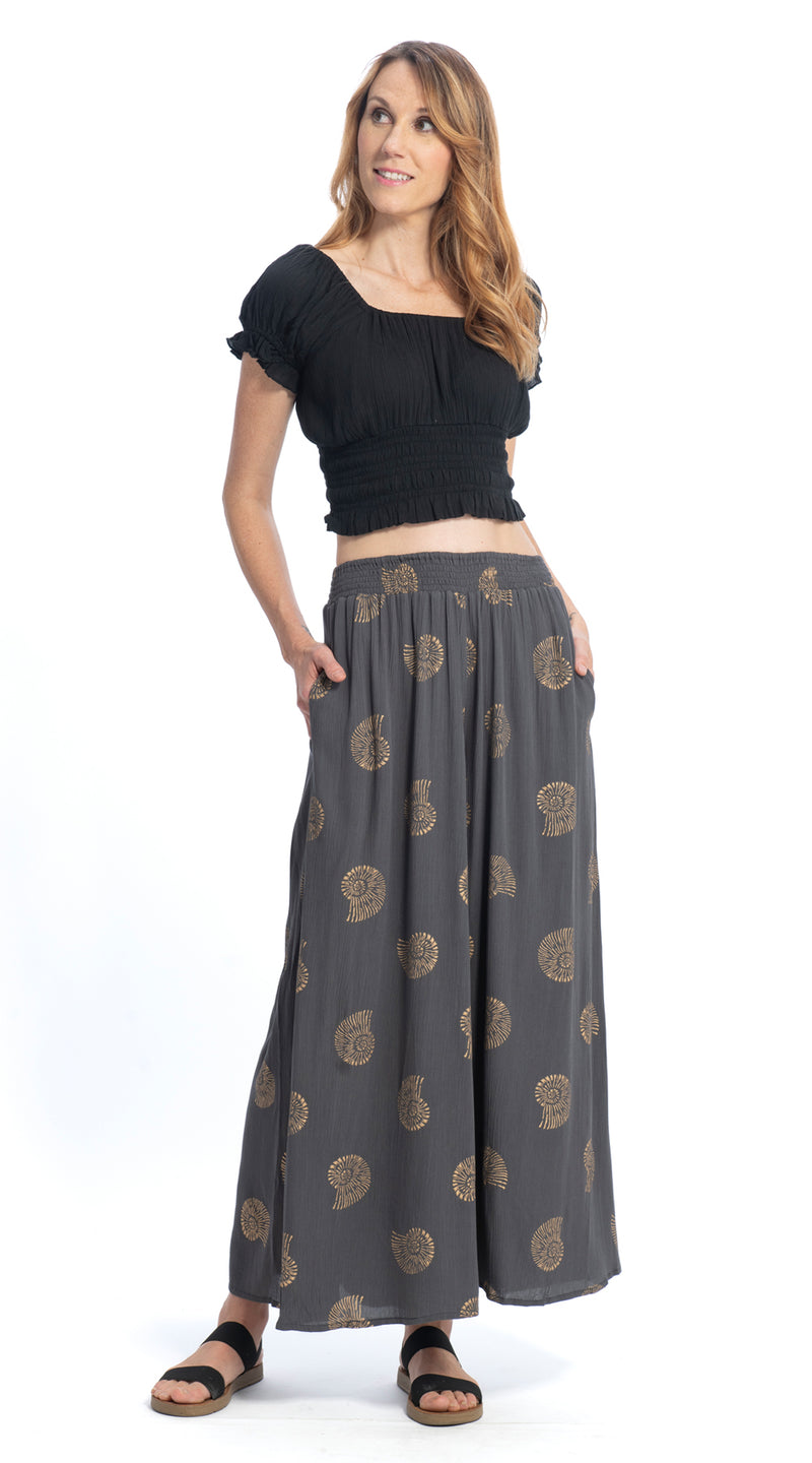 Phoenix Pants - grey gold - rayon crepe