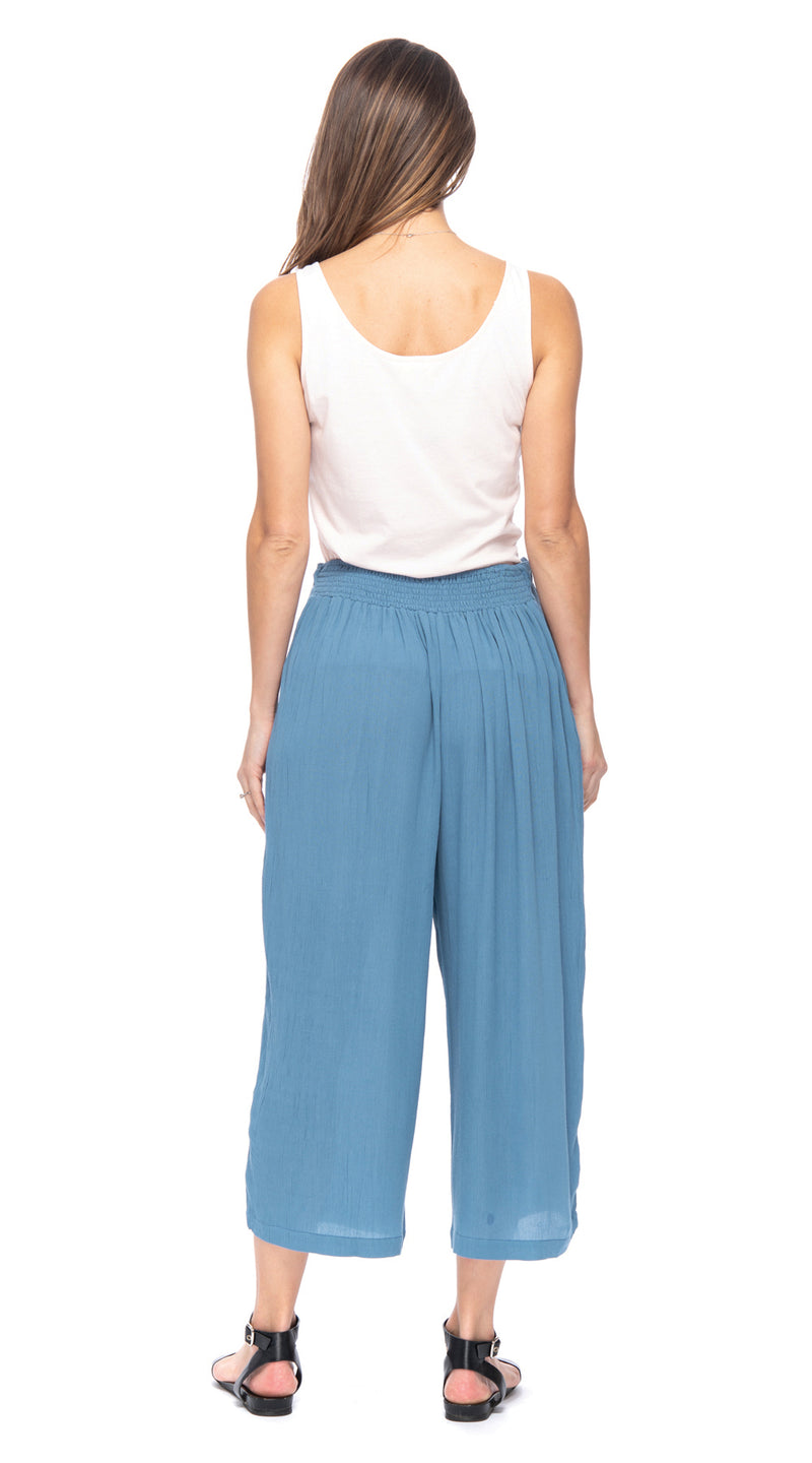 Courtenay Capris - blue - rayon crepe