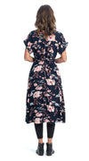 Victoria Dress - navy+pink - rayon