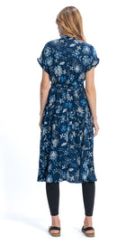 Victoria Dress - royal+white - rayon