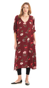 Karma Dress  - maroon crepe