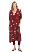 Karma Dress  - maroon crepe