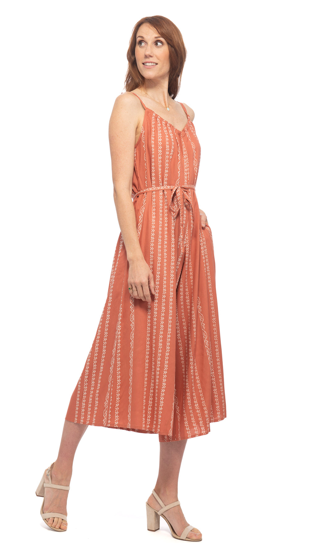 Marley Jumpsuit - apricot lines - rayon