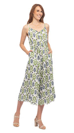 Marley Jumpsuit - olive ikat - rayon