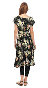 Swing Dress - black tropical - rayon