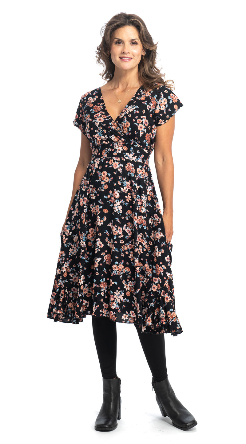 Swing Dress - copper flower