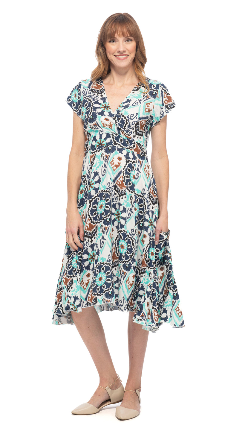 Swing Dress - navy mandala