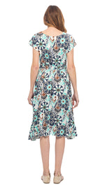 Swing Dress - navy mandala
