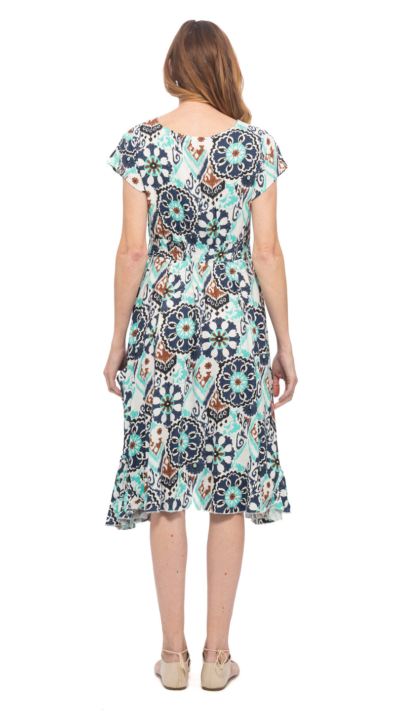 Swing Dress - navy mandala