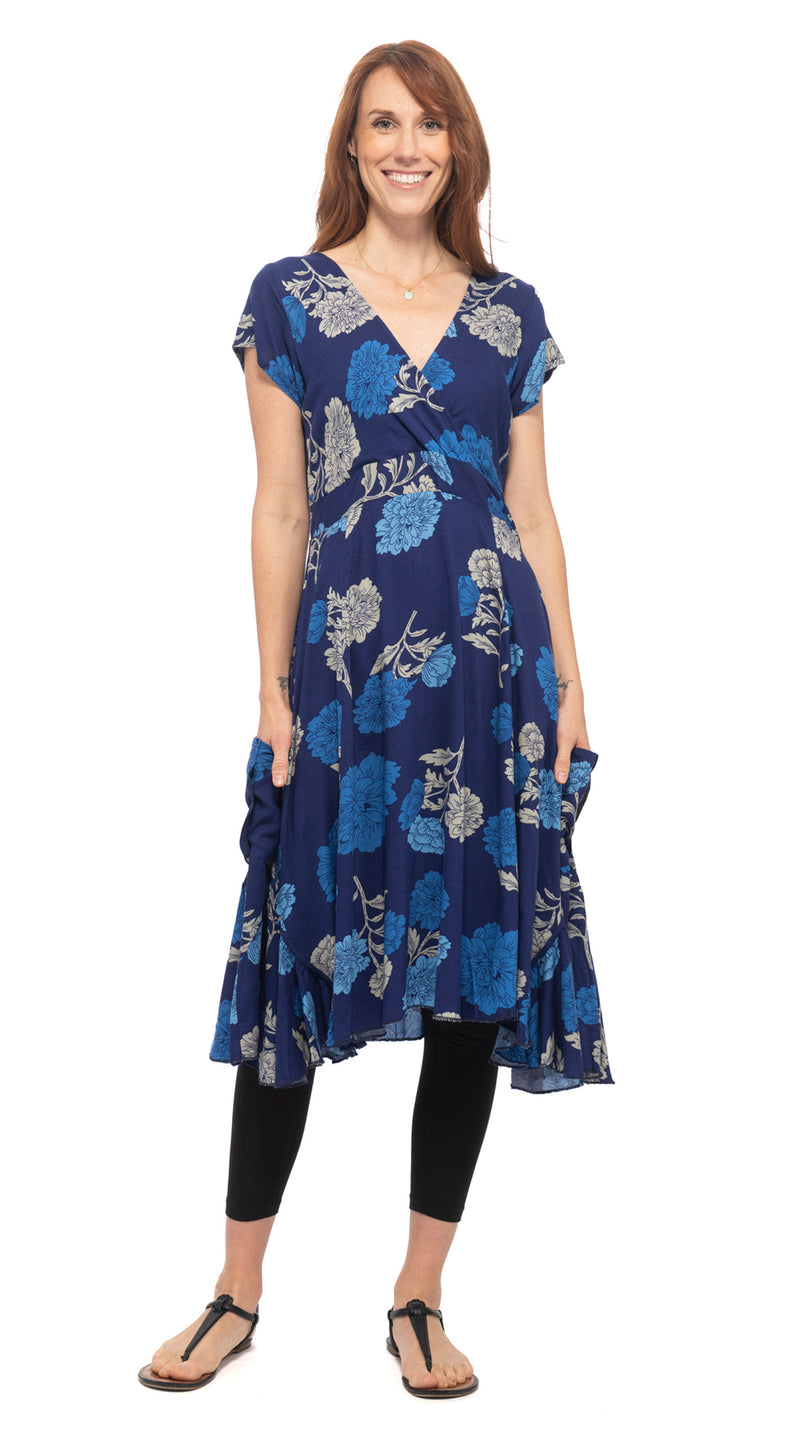 Swing Dress - royal blue - rayon