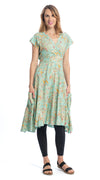 Swing Dress - turquoise+gold