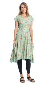 Swing Dress - turquoise+gold