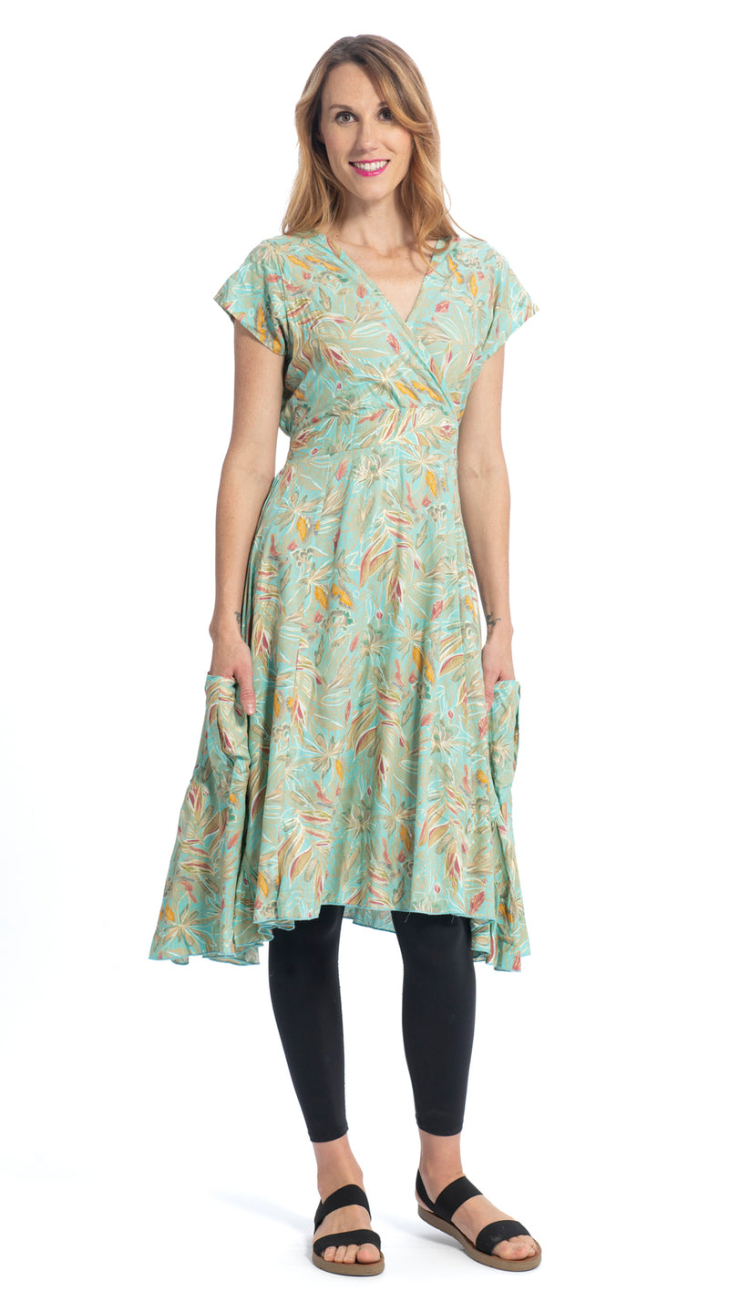 Swing Dress - turquoise+gold