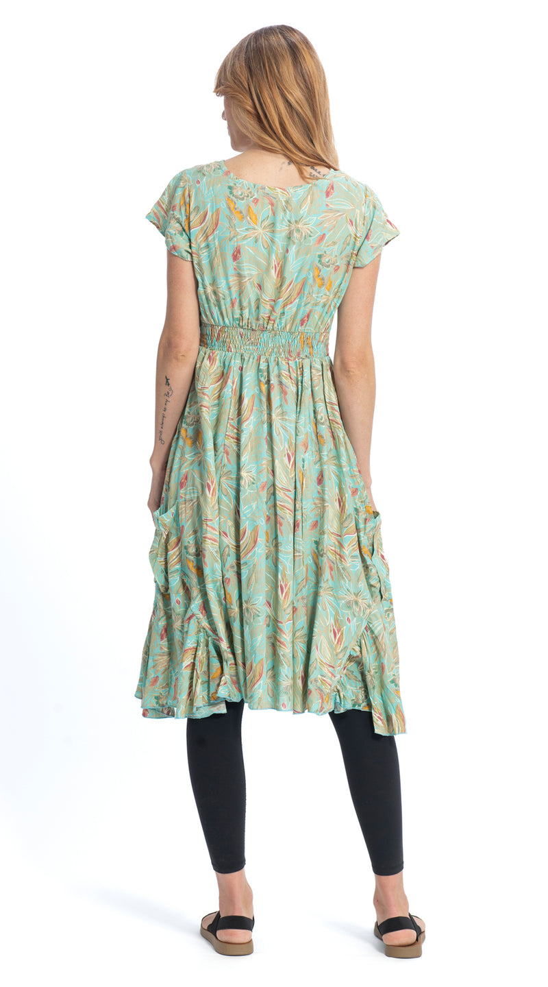 Swing Dress - turquoise+gold